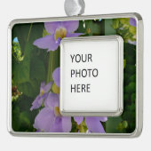 Sky Blume Tropischer Lila Blumen Rahmen-Ornament Silber (Links)