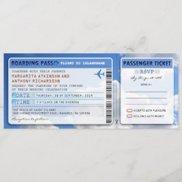 Sky Boarding Pass Hochzeitskarte einladen mit uAwg Einladung
