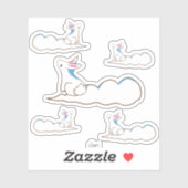 Sky Bunny - Einfach stilisiert Zeichnend Aufkleber (Blatt)