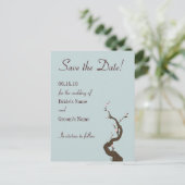 Sky Cherry Blossom Save the Date Ankündigungspostkarte (Stehend Vorderseite)