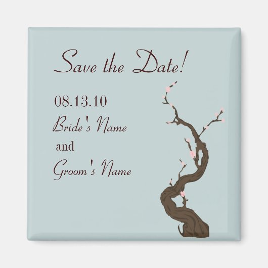 Sky Cherry Blossom Speichern Sie das Date Magnet (Vorne)