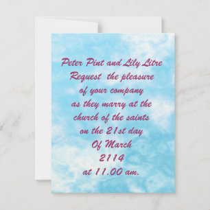 Sky Cloud Hochzeitseinladungen. Einladung