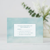 Sky Clouds Blue RSVP Card Baby Boy Pastel (Stehend Vorderseite)