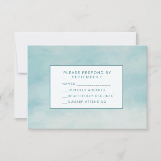 Sky Clouds Blue RSVP Card Baby Boy Pastel Karte (Vorderseite)