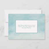 Sky Clouds Blue RSVP Card Baby Boy Pastel Karte (Rückseite)