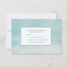 Sky Clouds Blue RSVP Card Baby Boy Pastel Karte