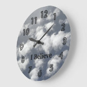 Sky Clouds Church Clocks Große Wanduhr (Winkel)