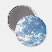 Sky Clouds Glitzern Magnet (Vorderseite/Rückseite)