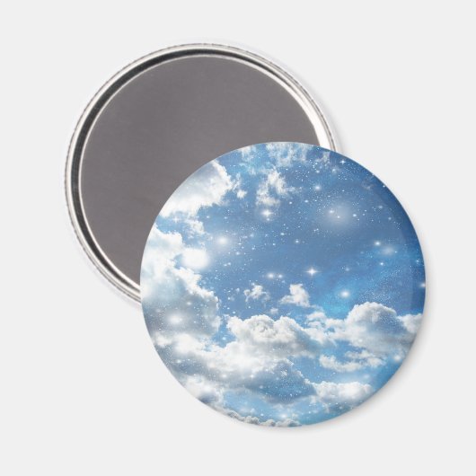 Sky Clouds Glitzern Magnet (Vorderseite/Rückseite)