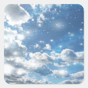 Sky Clouds Glitzern Quadratischer Aufkleber