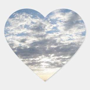 Sky & Clouds Heart Sticker