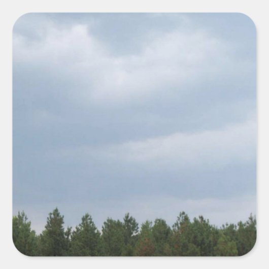 Sky & Clouds Quadratischer Aufkleber (Vorderseite)
