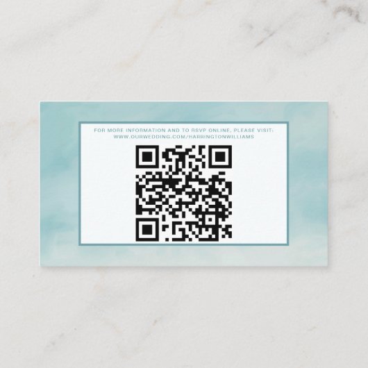 Sky Clouds Wedding Details Card Ethereal Blue Begleitkarte (Rückseite)