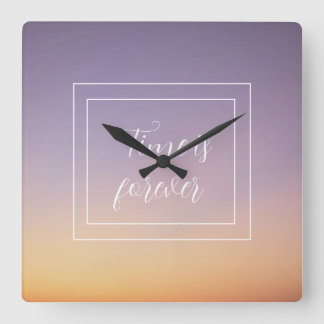 Sky Colors Time ist ewig Quadratische Wanduhr
