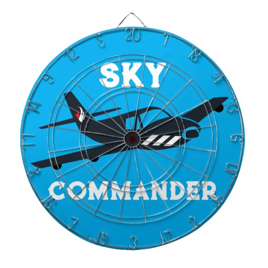 Sky Commander Typografie, Flugzeug Flug, Luftfahrt Dartscheibe (vorne)