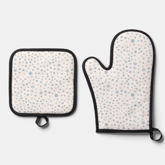 Sky Confetti Watercolor Dots Ofenhandschuh & Topflappen-Set (Vorderseite)