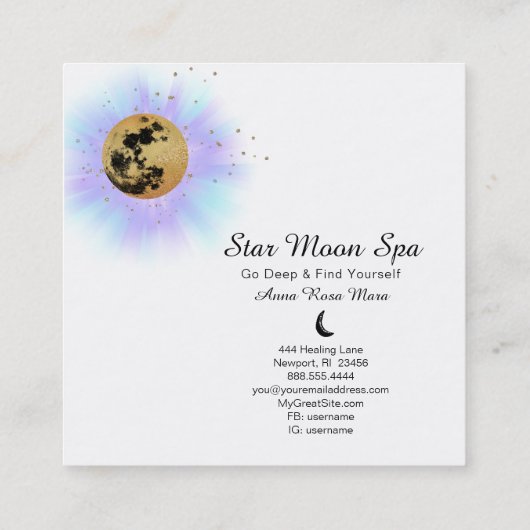 *~* Sky Cosmos Universe Stars Luna Moon Quadratische Visitenkarte (Rückseite)