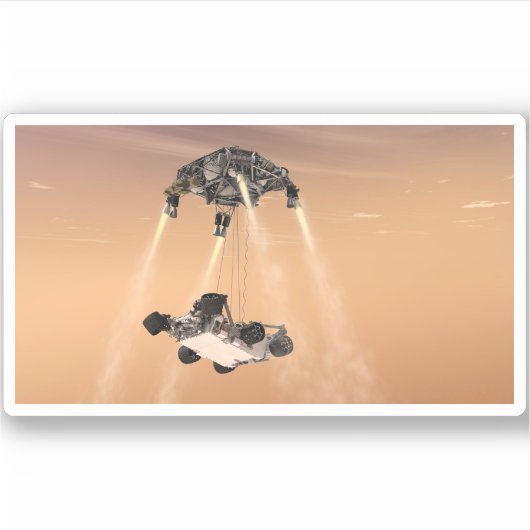 Sky Crane-Manöver während des Abstiegs der Mars Aufkleber (Vorderseite)