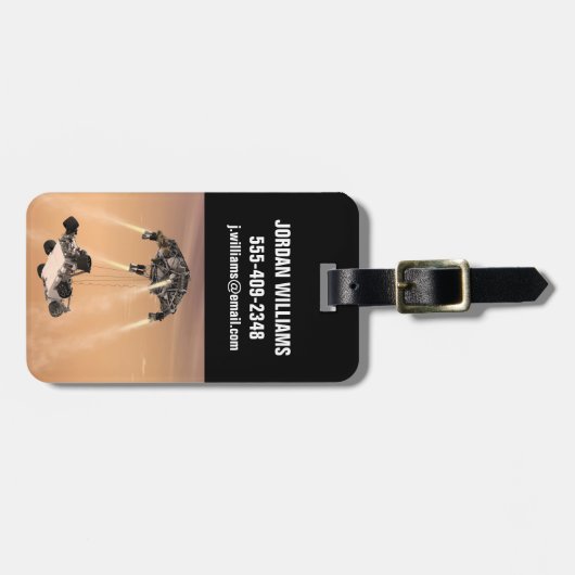 Sky Crane-Manöver während des Abstiegs der Mars Gepäckanhänger (Vorderseite horizontal)