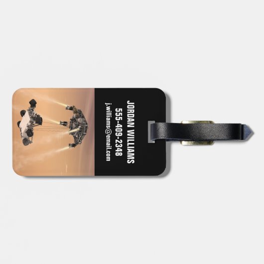 Sky Crane-Manöver während des Abstiegs der Mars Gepäckanhänger (Rückseite horizontal)