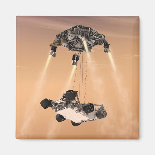 Sky Crane-Manöver während des Abstiegs der Mars Magnet (Vorne)