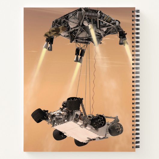 Sky Crane-Manöver während des Abstiegs der Mars Notizblock (Rückseite)