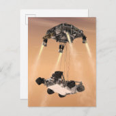 Sky Crane-Manöver während des Abstiegs der Mars Postkarte (Vorne/Hinten)