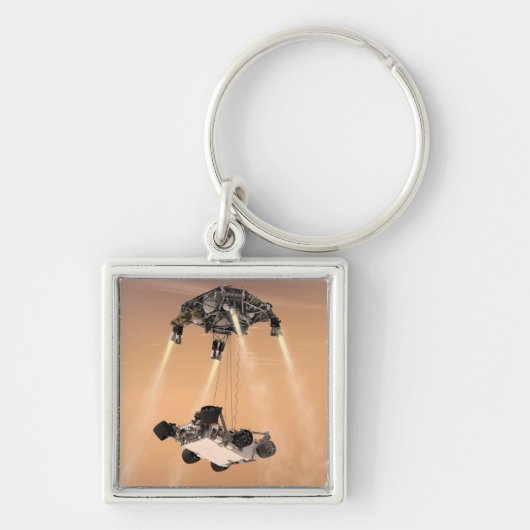 Sky Crane-Manöver während des Abstiegs der Mars Schlüsselanhänger (Vorne)