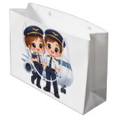 Sky Crew Duo Große Geschenktüte (Rückseite Schrägansicht)
