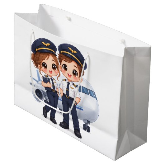 Sky Crew Duo Große Geschenktüte (Vorderseite Schrägansicht)