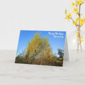 Sky Dancing Autumn Leaves - Custom Birthday Card Karte (Gelbe Blume)