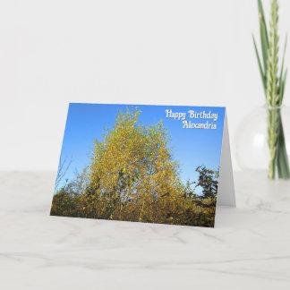 Sky Dancing Autumn Leaves - Custom Birthday Card Karte