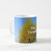 Sky Dancing Autumn Leaves - Custom Erntedank Kaffeetasse (Vorderseite Links)
