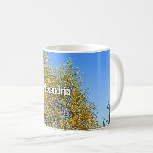 Sky Dancing Autumn Leaves - Personalisiert Kaffeetasse (VorderseiteRechts)