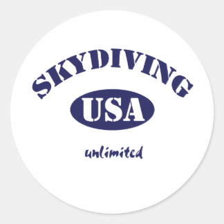 Sky Dive USA unbegrenzt Runder Aufkleber