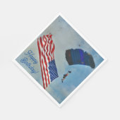 Sky Diving American Flag Serviette (Ecke)