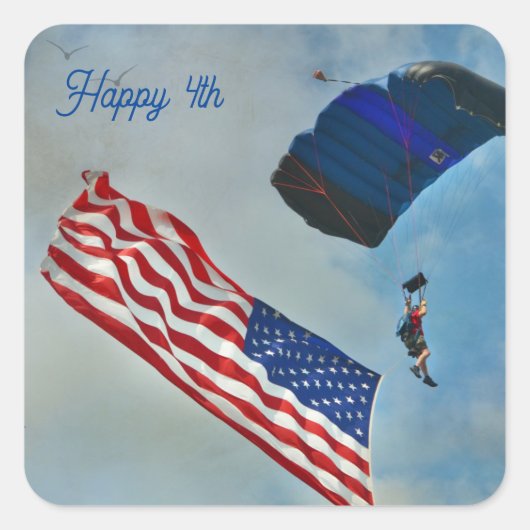 Sky Diving American Flag Stickers (Vorderseite)