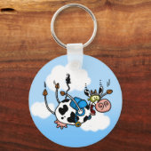 sky diving cow no txt keychain schlüsselanhänger (Vorderseite)