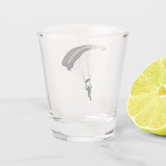 Sky Diving Parachuting Design Shot Glass Schnapsglas (Rückseite)