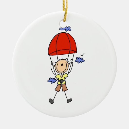Sky Diving Strichmännchen Keramikornament (Vorne)