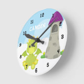 Sky Dragon Kid's Personalisiert Runde Wanduhr (Winkel)
