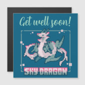 Sky Dragon pixel art Get well soon Magneteinladung (Vorne/Hinten)