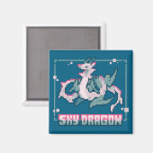 Sky Dragon, pixel art Magnet (Vorderseite/Rückseite)