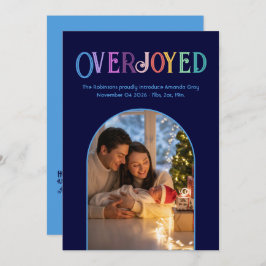 Sky Dreams Xmas Baby Birth Announcement Foto Feiertagskarte