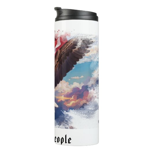 *~* Sky EAGLE Patriotic We The People Flag AP16 Thermosbecher (Nach rechts gedreht)