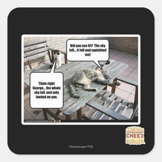 Sky fällt quadratischer aufkleber (Vorderseite)