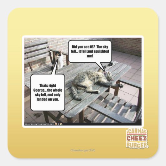 Sky fällt quadratischer aufkleber (Vorderseite)