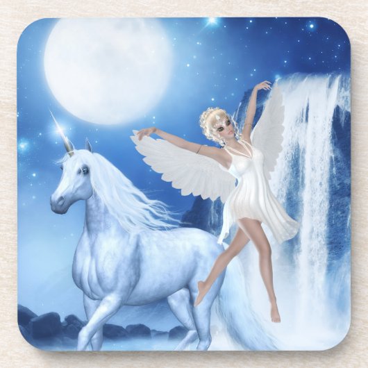 Sky Fee Asparas und Unicorn Getränkeuntersetzer (Vorderseite)