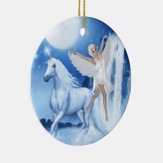 Sky Fee Asparas und Unicorn Keramik Ornament (Rechts)