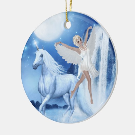 Sky Fee Asparas und Unicorn Keramik Ornament (Links)